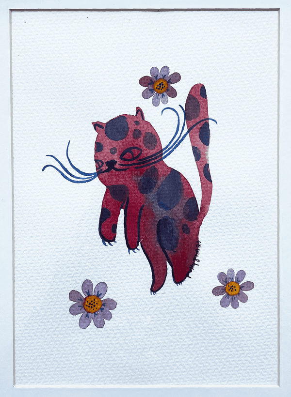 GATITO CON FLORES