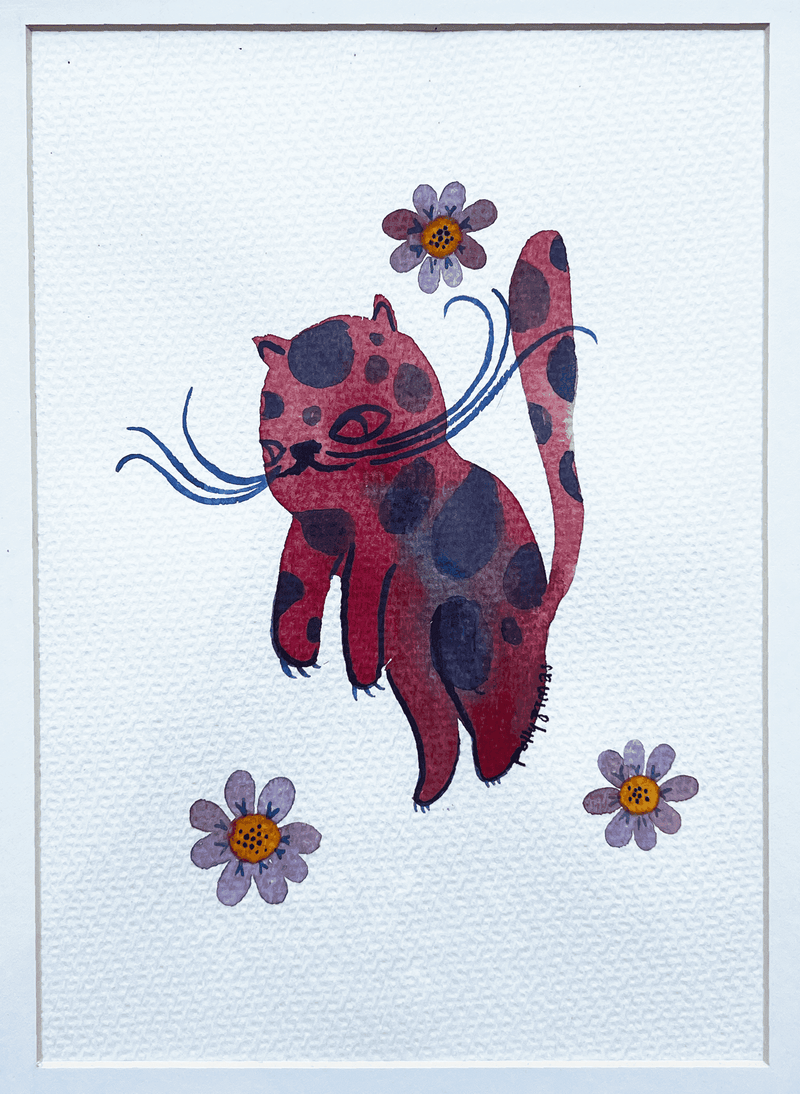 GATITO CON FLORES