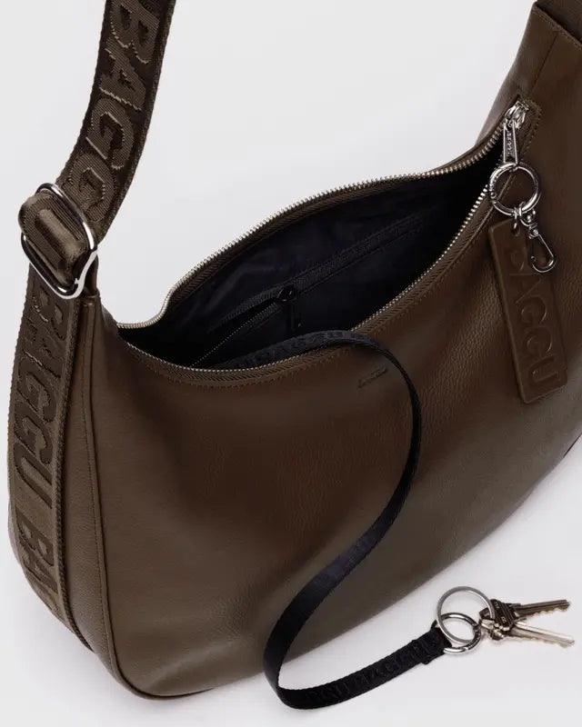 Medium Nylon Crescent Bag Piel