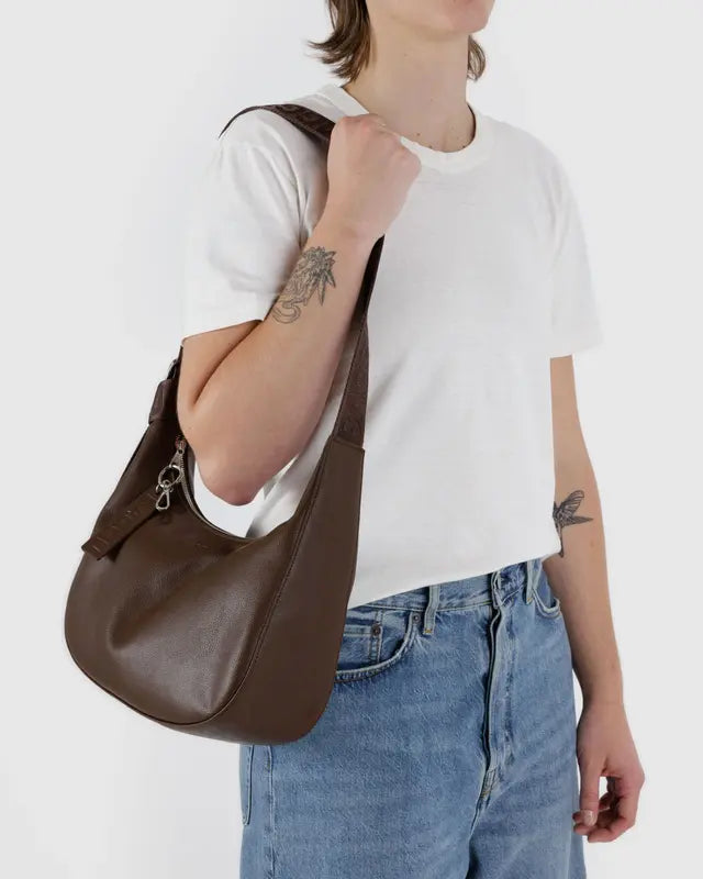 Medium Nylon Crescent Bag Piel